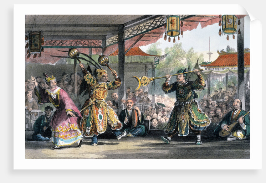 Scene from the Spectacle of 'The Sun and Moon' by Thomas Allom