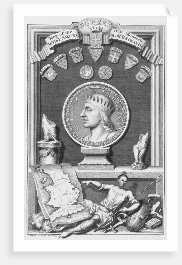 Egbert, King of the West Saxons and first monarch of all England by George Vertue