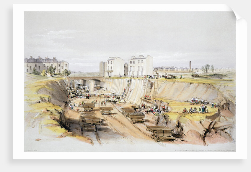 Building the retaining wall near Park Street by John Cooke Bourne