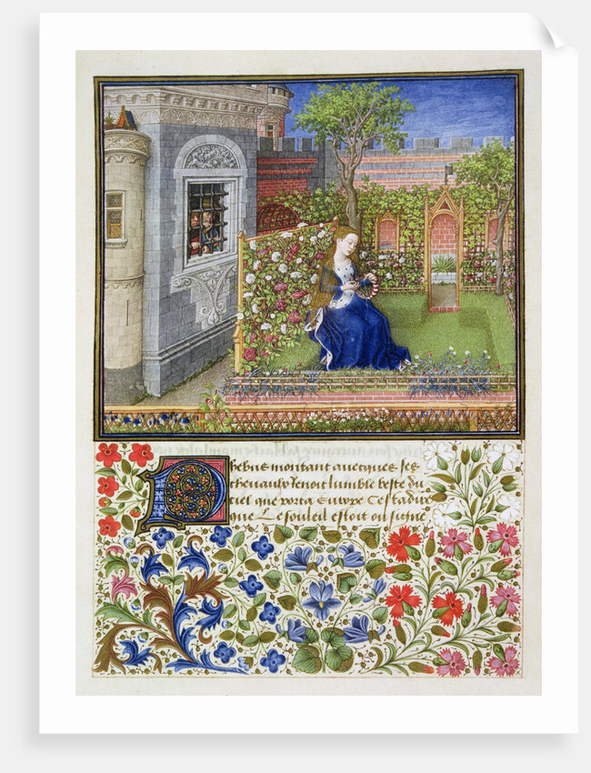 Emilia in her garden by Anonymous