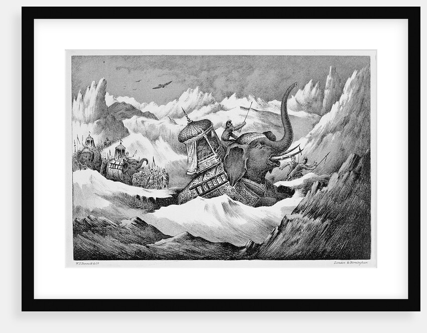 Hannibal and his war elephants crossing the Alps by Anonymous