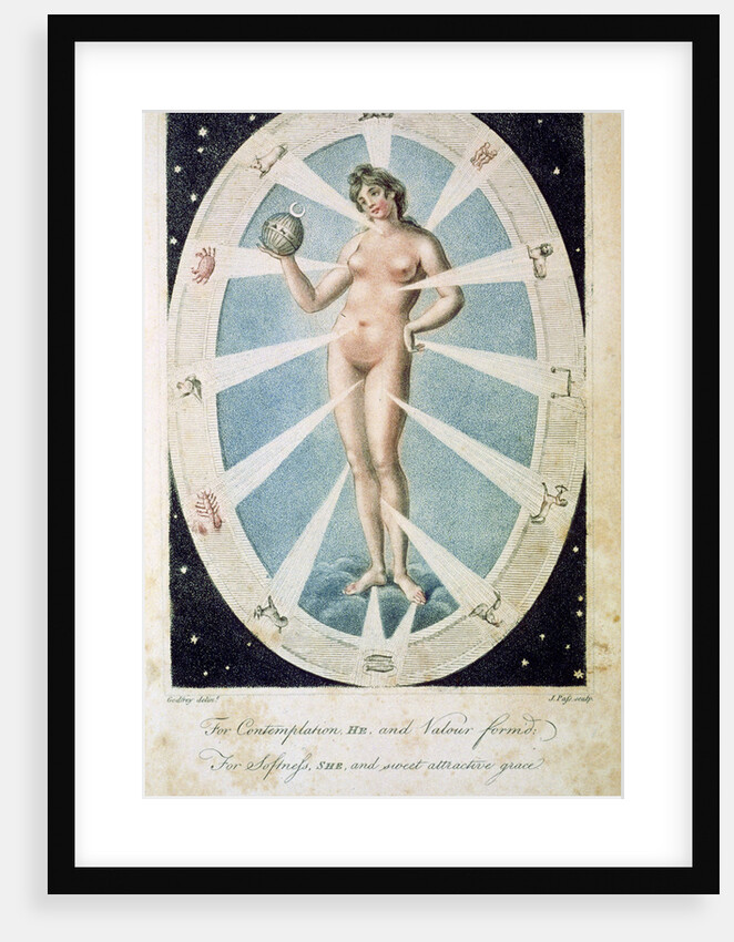 The female form with astrological symbols by Anonymous