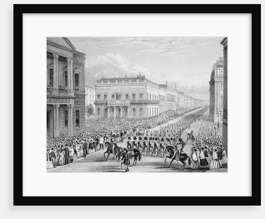 Wellington's funeral procession passing the Senior United Service Club by Thomas Hosmer Shepherd