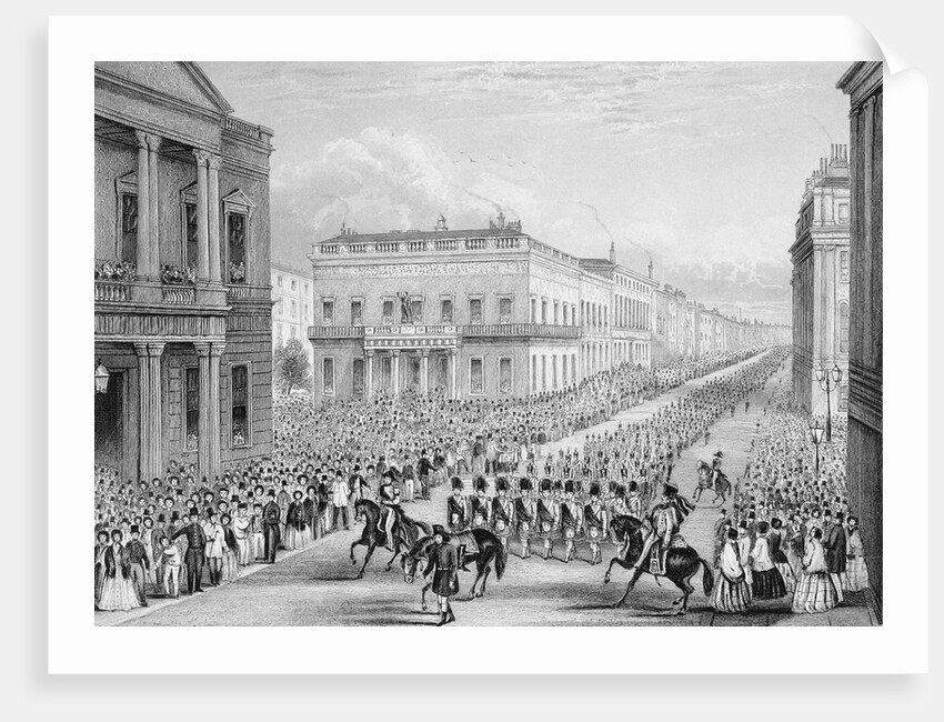Wellington's funeral procession passing the Senior United Service Club by Thomas Hosmer Shepherd