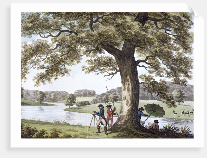 Humphry Repton surveying with a theodolite by Anonymous