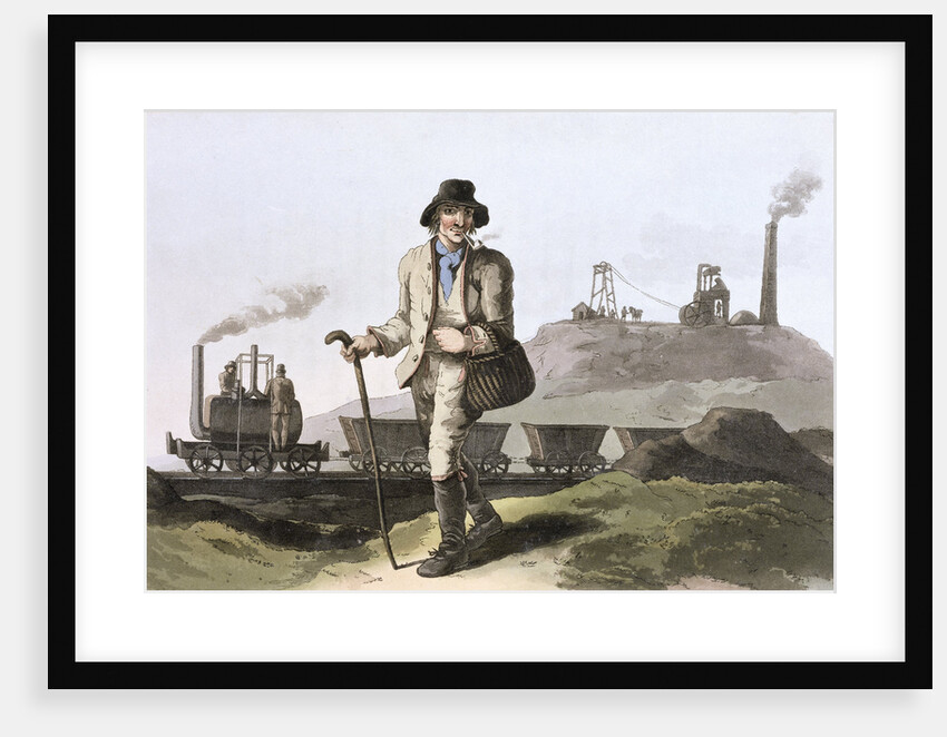 Blenkinsop steam locomotive at Middleton colliery near Leeds by Robert Havell