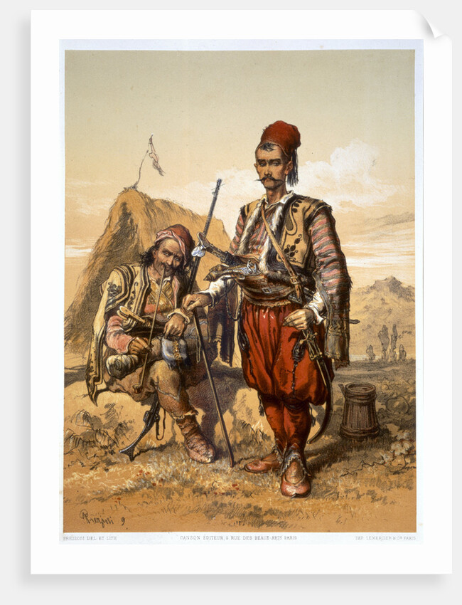 Turkish foot soldiers in the Ottoman army by Amadeo Preziosi