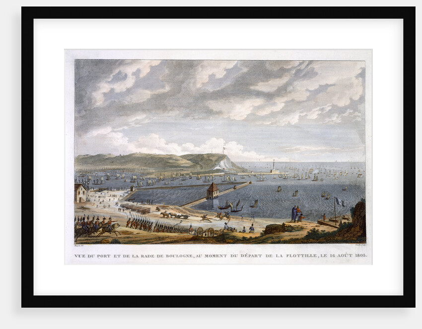 View of the Port and the Roadstead of Boulogne at the Departure of the Flotilla by Louis Francois Couche
