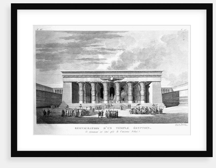 Artist's recreation of a large Egyptian temple by Pierre Nicolas Ransonette