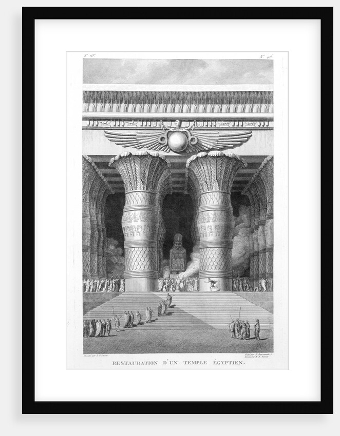 Artist's recreation of a large Egyptian temple by Pierre Nicolas Ransonette