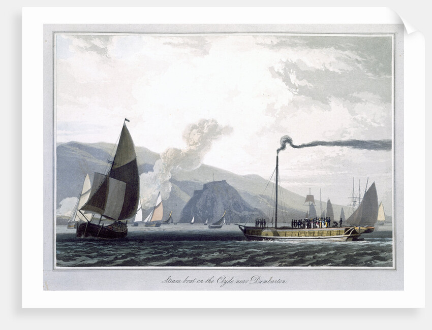 Steam boat on the Clyde near Dumbarton by William Daniell