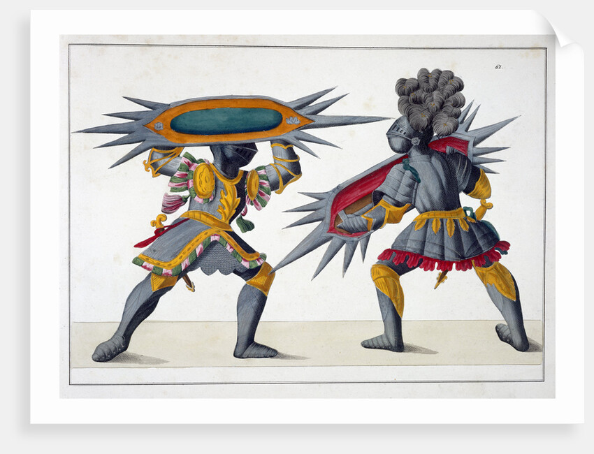 Two knights fighting on foot by Friedrich Martin von Reibisch