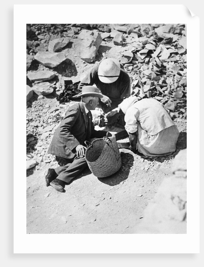 Sifting the dust from the floor of the Tomb of Tutankhamun by Harry Burton