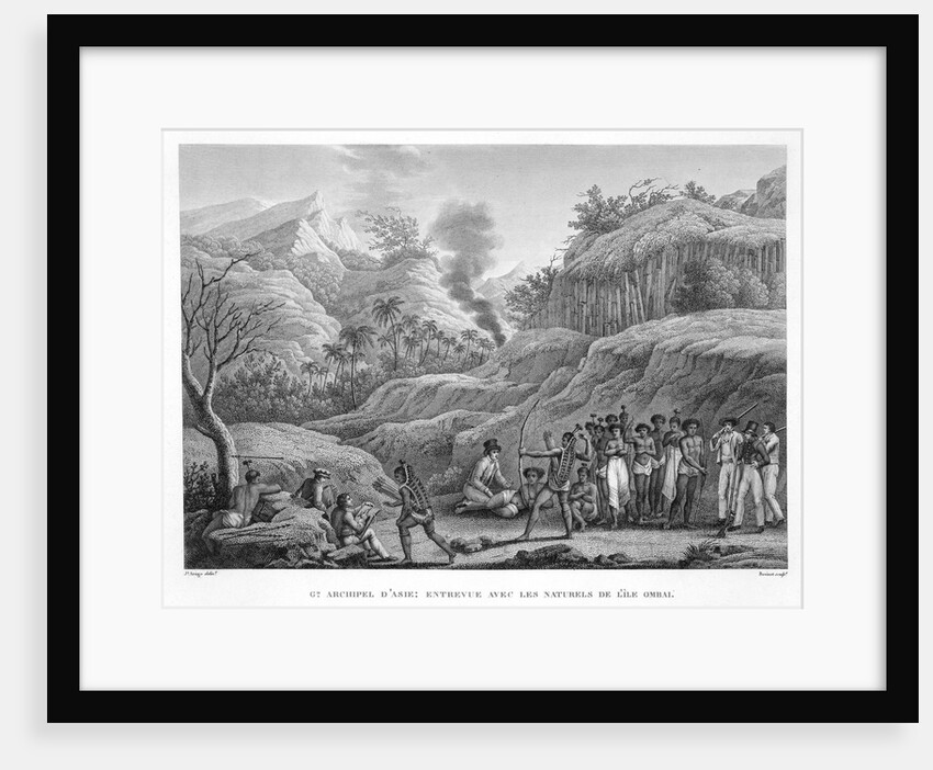 Great Asian Archipelago: French explorers with natives on the Island of Ombai by Edme Bovinet