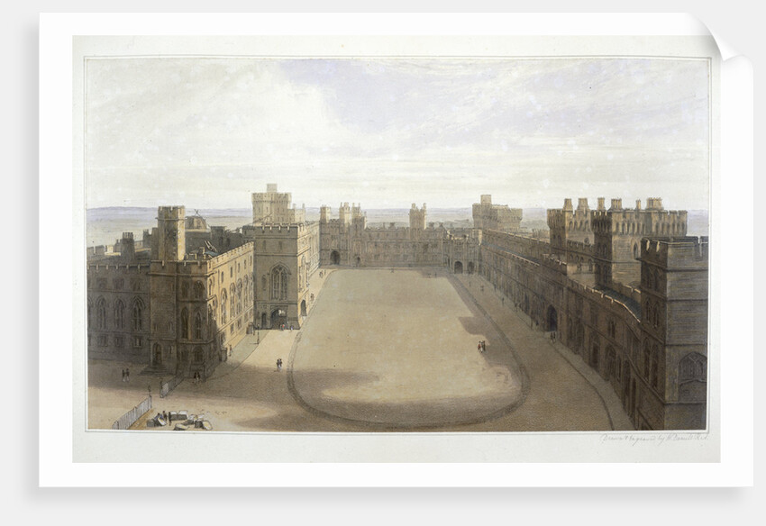 Looking onto the Quadrangle at Windsor by William Daniell