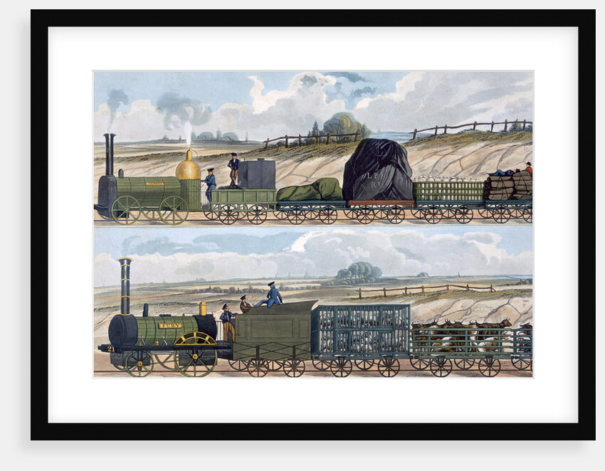 Trains on the Liverpool and Manchester Railway by SG Hughes