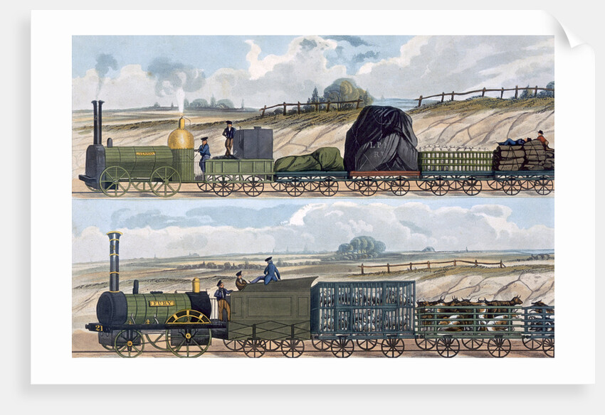 Trains on the Liverpool and Manchester Railway by SG Hughes