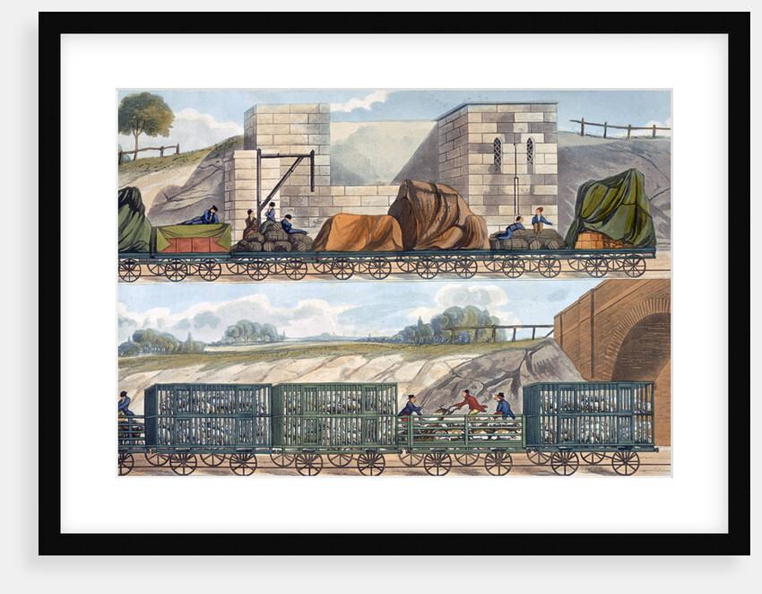 Trains on the Liverpool and Manchester Railway by SG Hughes