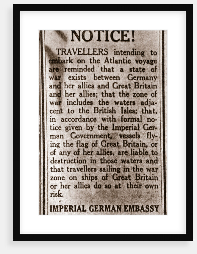 Notice to passengers planning to make transatlantic journeys by Anonymous