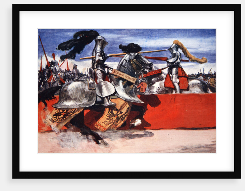 Maximilian I, Holy Roman Emperor, jousting at a tournament by Arthur C. Michael