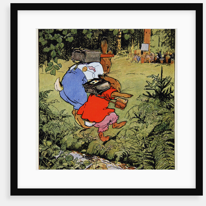 Jumping a stream on the way to school by Fritz Kock-Gotha
