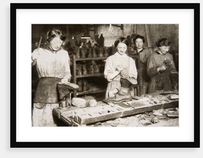 Women working in a boot repairing factory by S and G