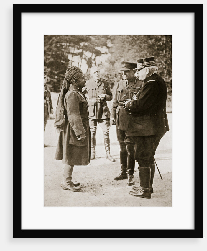 General Sir Douglas Haig introducing General Joffre to Lieutenant-General Sir Pertab Singh by Anonymous