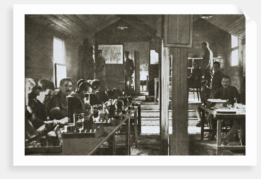 Interior of a signal exchange during the Battle of the Somme by Anonymous