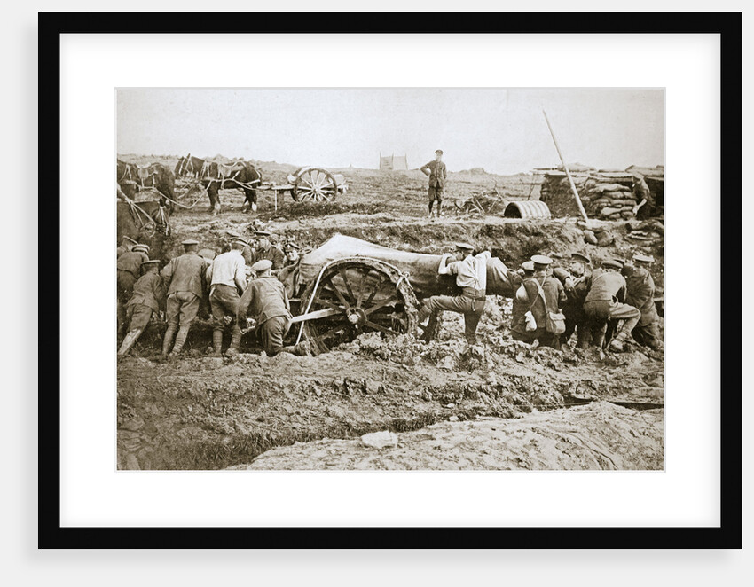 Manoeuvring a big gun in the mud by Anonymous