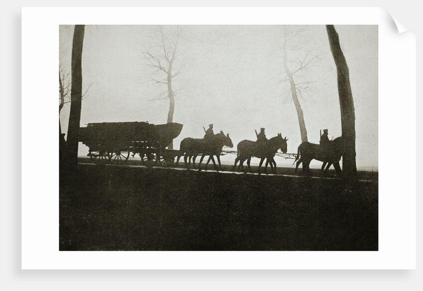 French troops on the road to the trenches by Anonymous