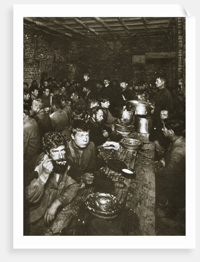 Russian manual labourers eating a meal by Anonymous