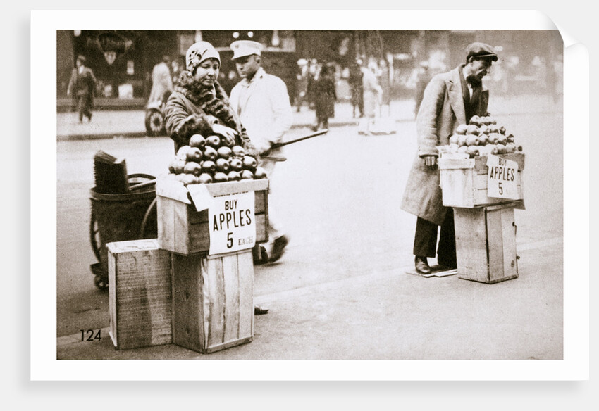 Jobless New Yorkers selling apples on the pavement by Anonymous