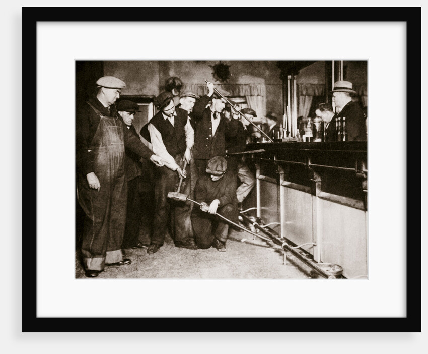 A bar in Camden, New Jersey, being forcibly dismantled by dry agents by Anonymous