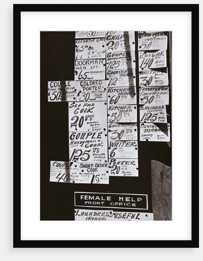 Window of an employment office, on Sixth Avenue near Forty-third Street, New York by Anonymous