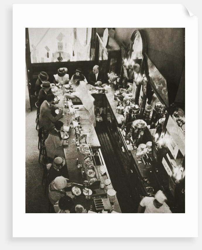 Office workers having lunch at the drug store counter by Anonymous
