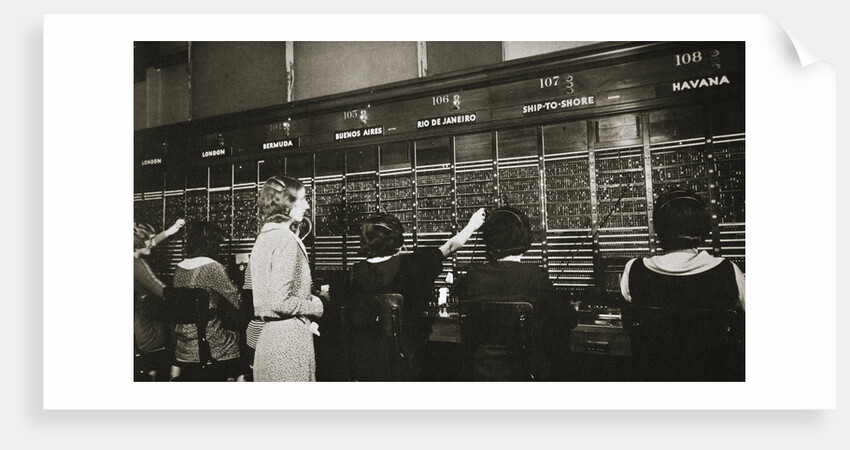 Female workers in the telephone room, New York Stock Exchange by Anonymous