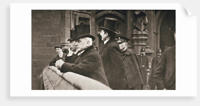 Members of both Houses watching suffragettes in Parliament Square by Anonymous