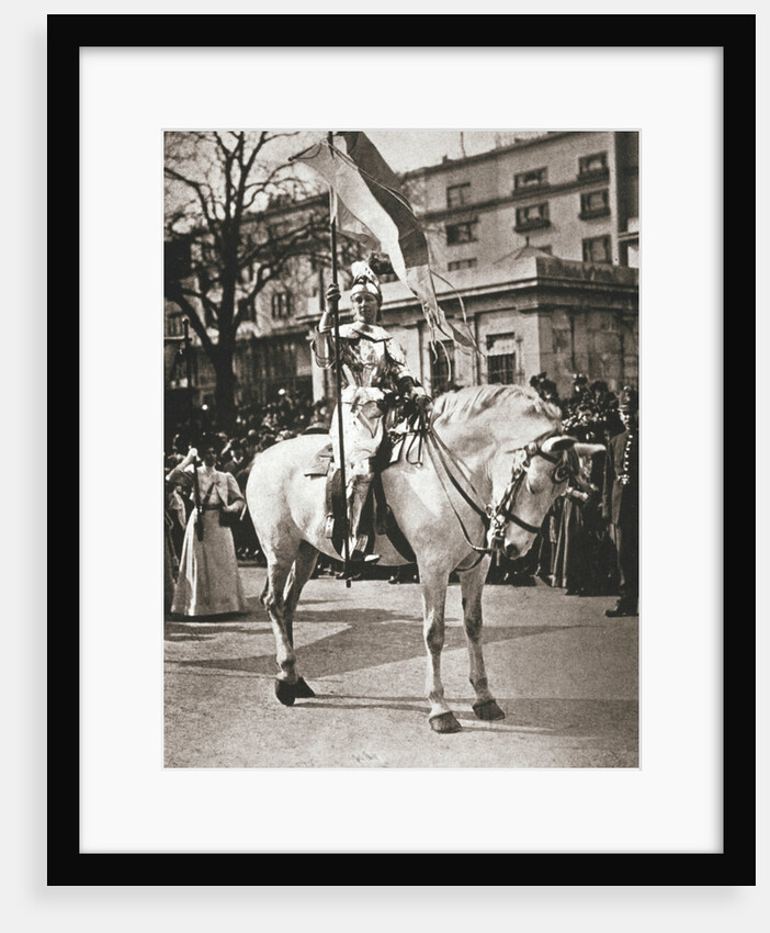 British suffragette Elsie Howey as Joan of Arc by Anonymous