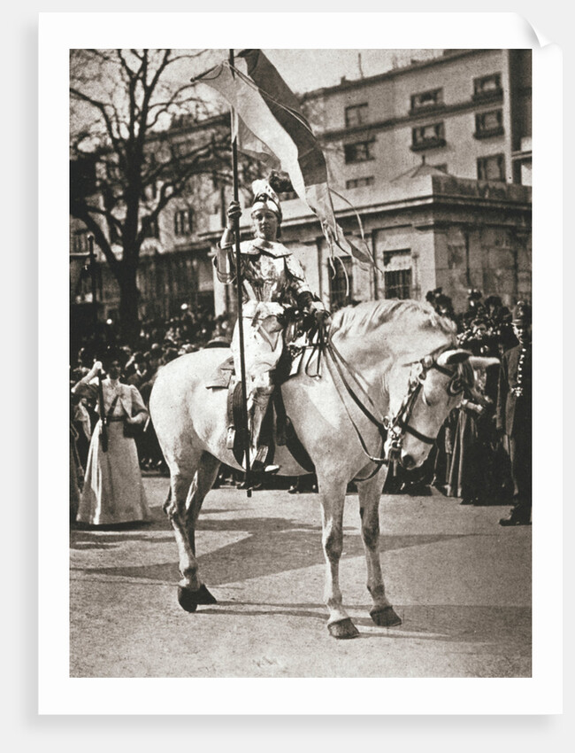 British suffragette Elsie Howey as Joan of Arc by Anonymous