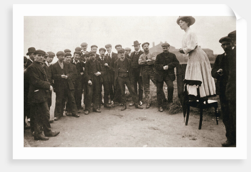 Una Dugdale, British suffragette, campaigning at the Newcastle by-election by Anonymous