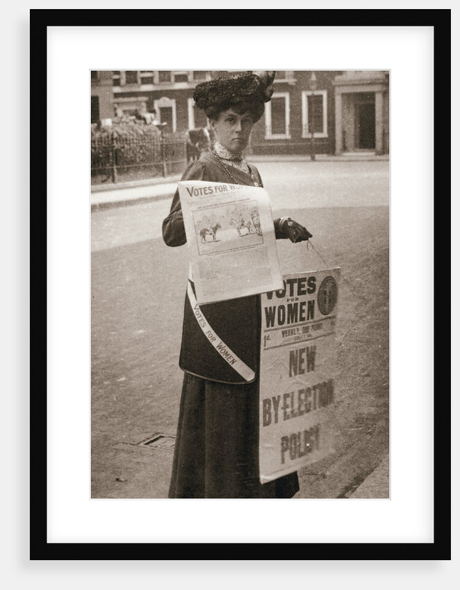 Miss Kelly, a suffragette, selling Votes for Women by Anonymous