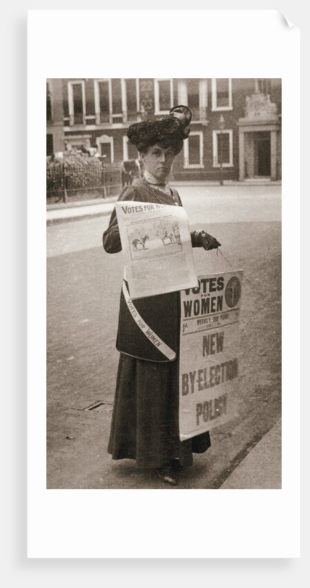 Miss Kelly, a suffragette, selling Votes for Women by Anonymous