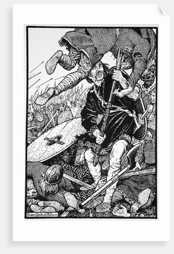 Thorolf slays Earl Hring at Brunanburgh by Morris Meredith Williams