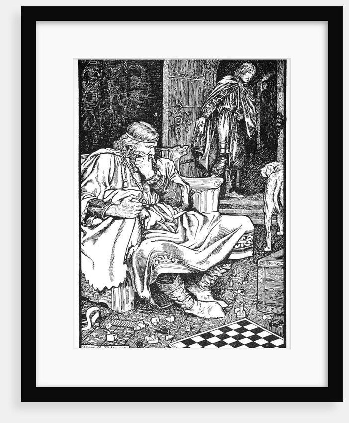 King Canute and Earl Ulf quarrel over chess by Morris Meredith Williams