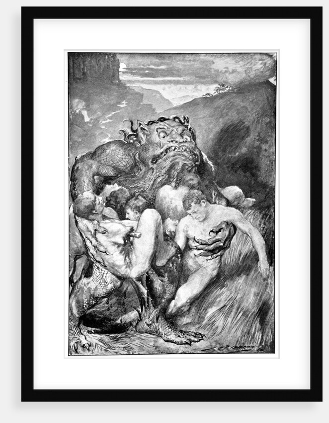 The Daemon of evil, with his fierce ravening, greedily grasped them by John Henry Frederick Bacon