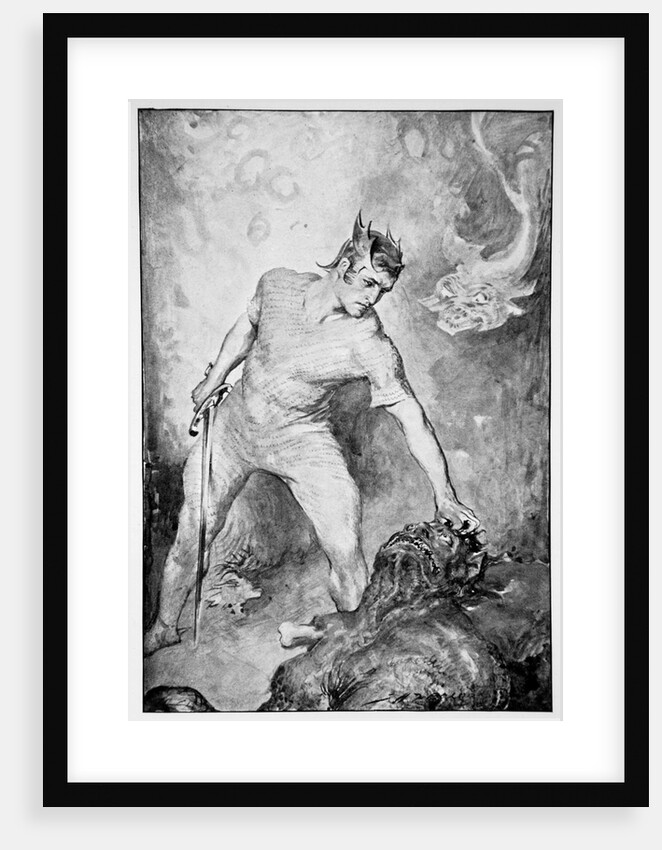 Beowulf shears off the head of Grendel by John Henry Frederick Bacon