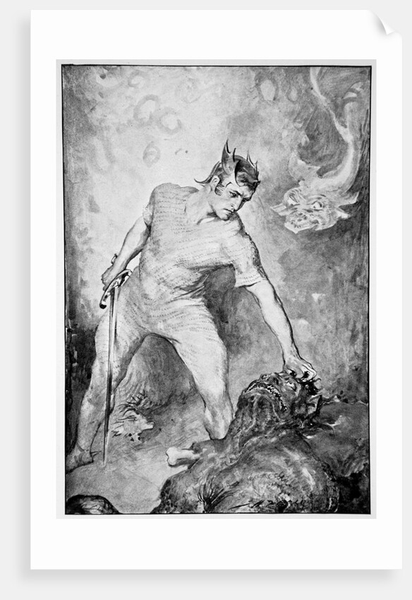 Beowulf shears off the head of Grendel by John Henry Frederick Bacon