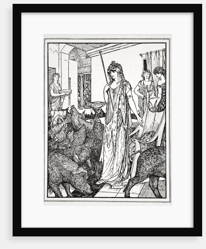 Circe sends the Swine (The Companions of Ulysses) to the Styes by Henry Justice Ford