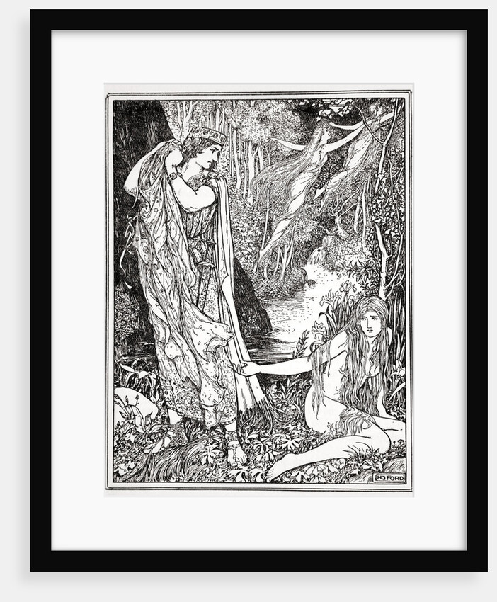 King Athamas steals Nephele's clothes so that she can't float away with her sister by Henry Justice Ford