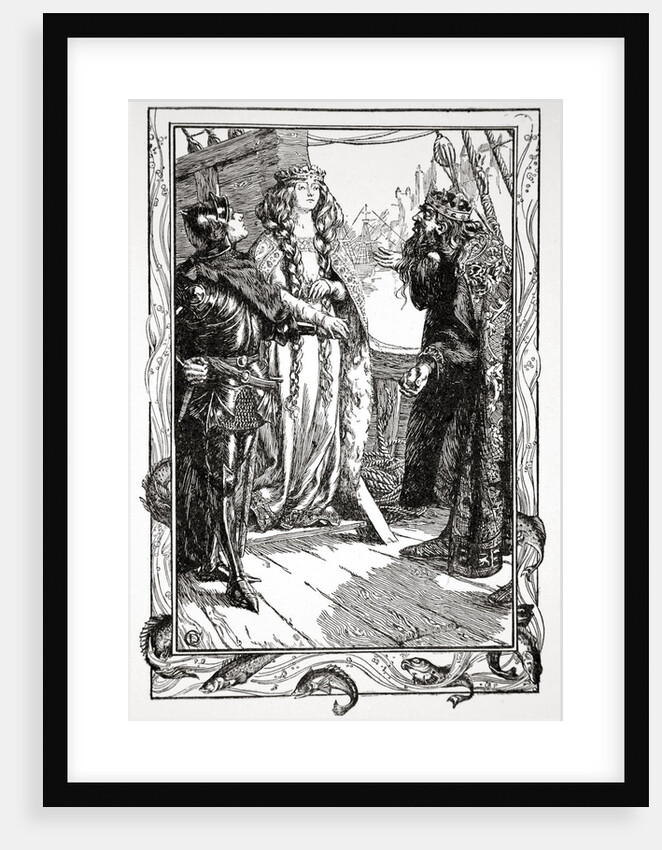 King Anguish gives Isolt to Sir Tristram by Dora Curtis